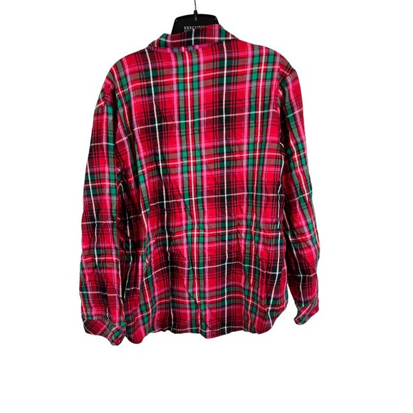 NWT Victoria Secret Plaid Pajama Set Long Sleeve Button Up Cotton Red XL - Picture 3 of 11